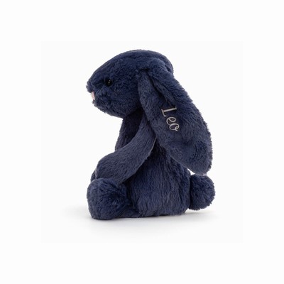 Jellycat Bashful Navy Bunny Medium USA | 89614KNTQ